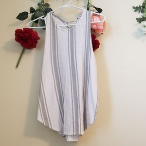 Sage Green & Ivory Linen Tank Top